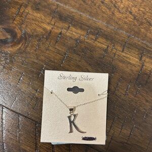 Sterling Silver 'K' Necklace